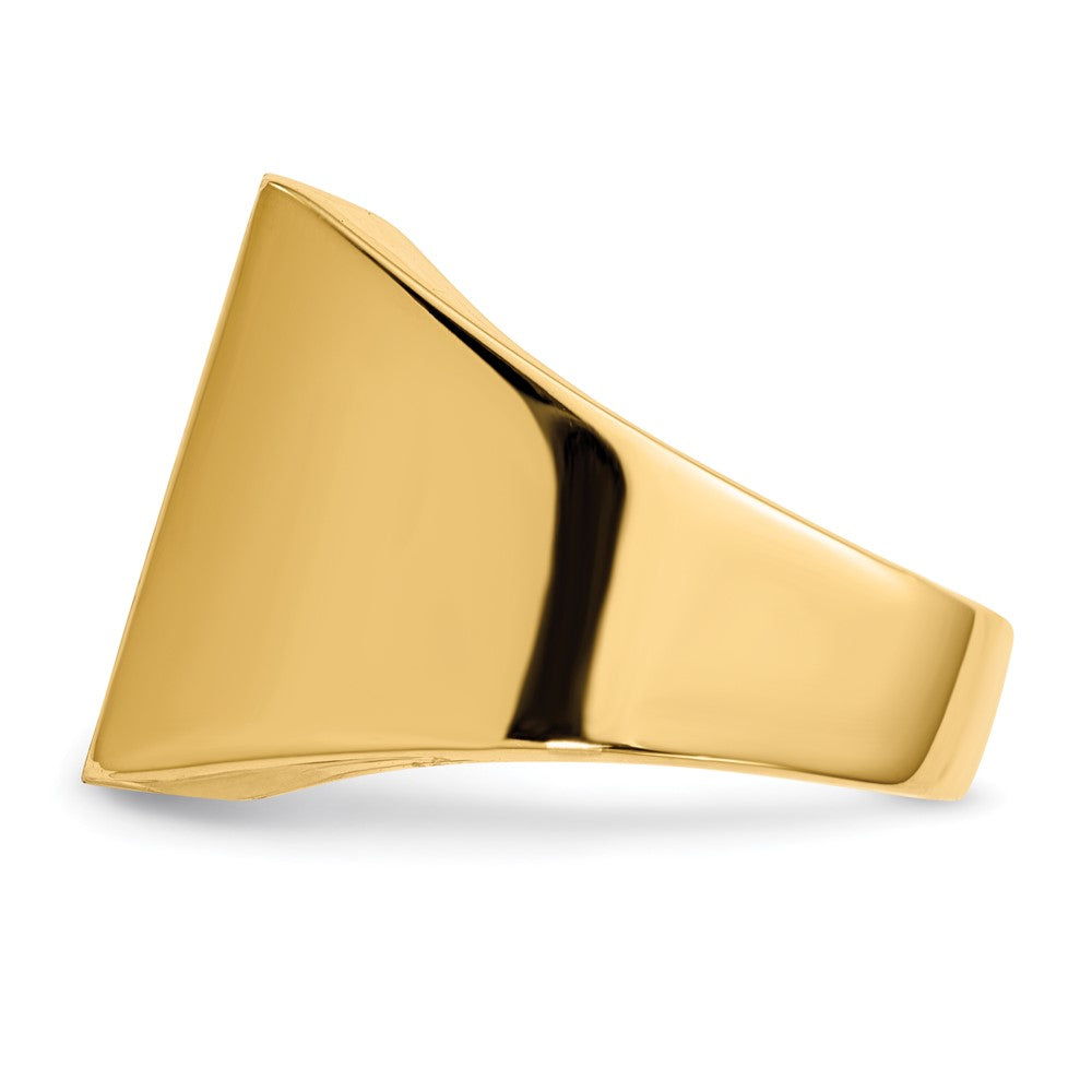 Gold Polished Squared Closed Back Signet Rings