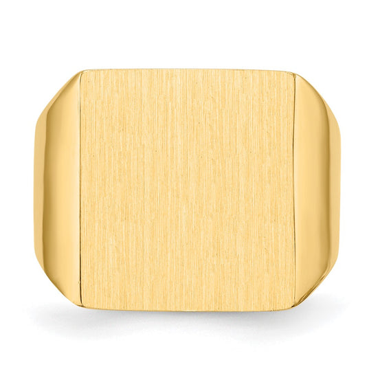 Gold Polished Squared Closed Back Signet Rings