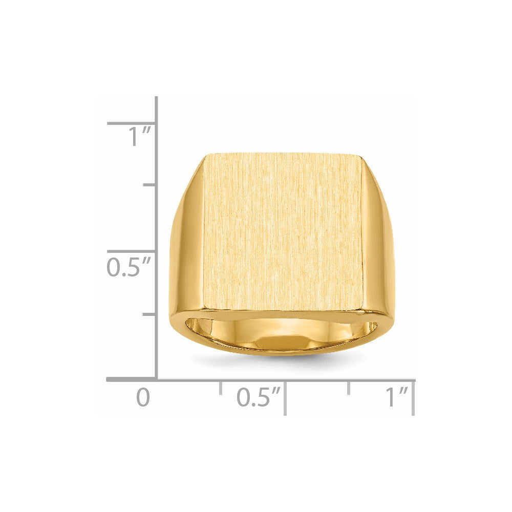 Gold Polished Squared Closed Back Signet Rings