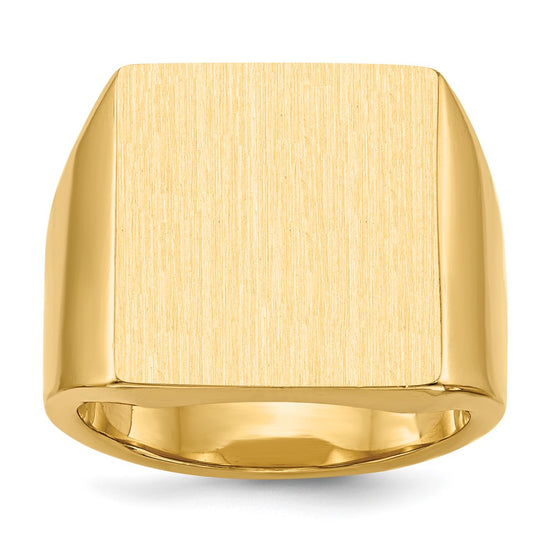 Gold Polished Squared Closed Back Signet Rings