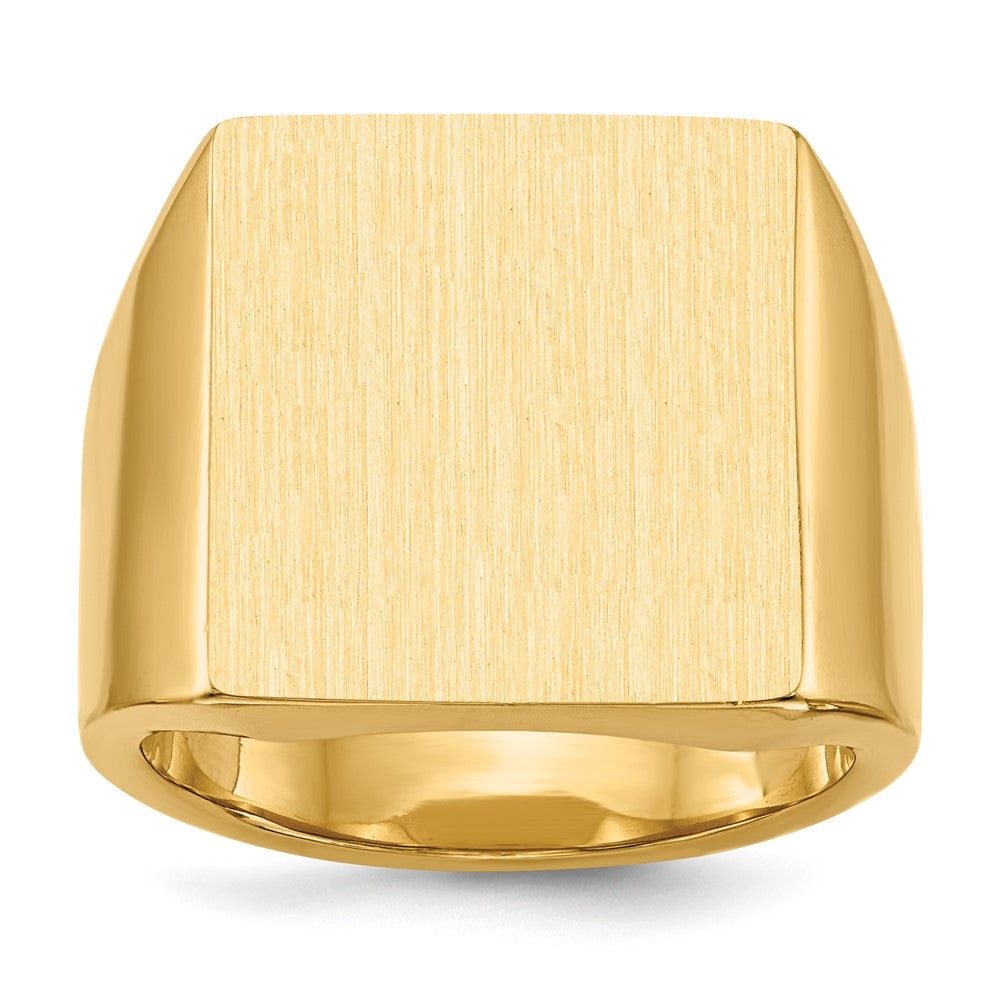 Gold Polished Squared Closed Back Signet Rings