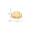 14k 8.5x9.0mm Square Open Back Signet Ring