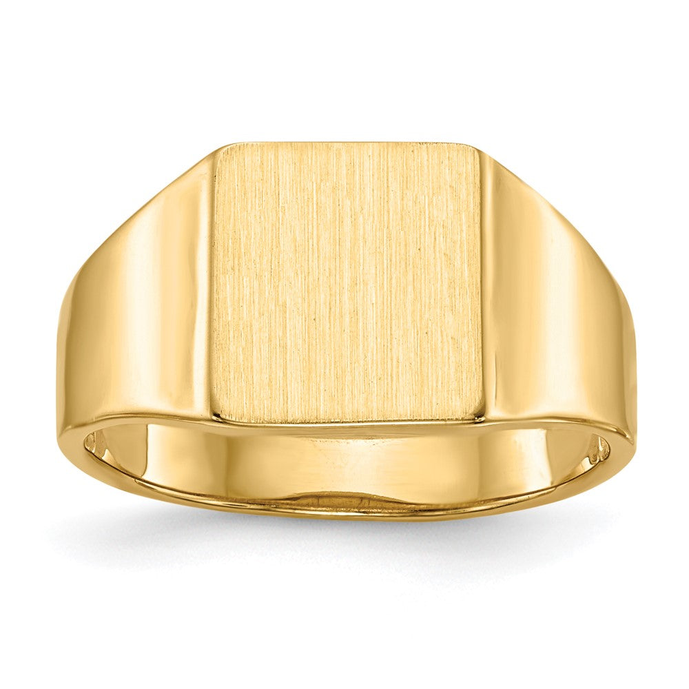 Gold Polished Square Closed Back Signet Rings