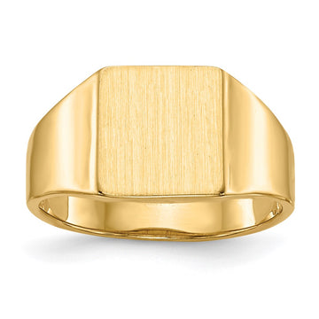 14k 8.5x9.0mm Square Open Back Signet Ring
