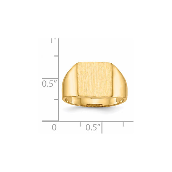 14k 11.0x11.5mm Square Open Back Signet Ring