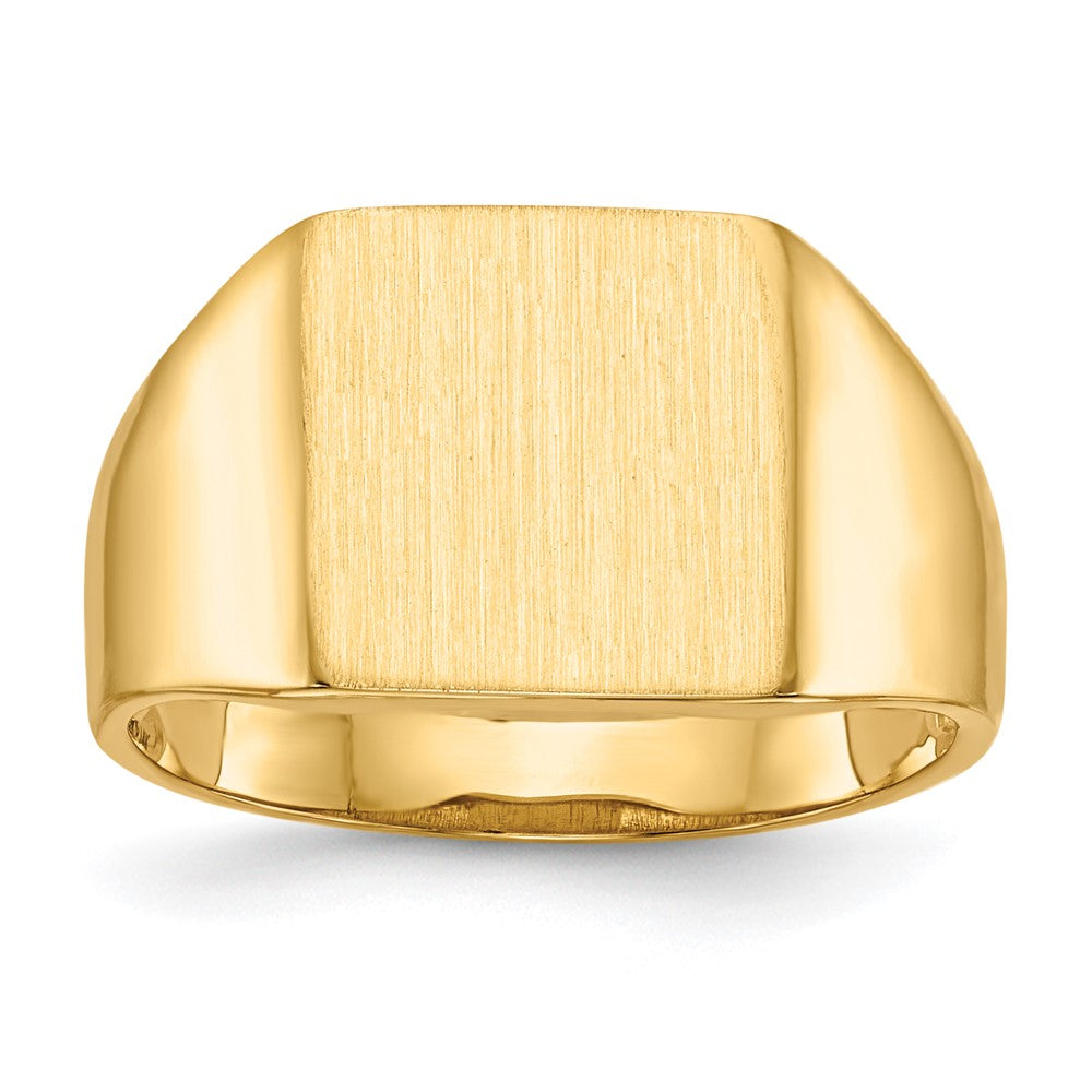 Gold Polished Square Closed Back Signet Rings