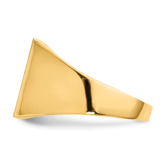 Gold Polished Squared Closed Back Signet Rings