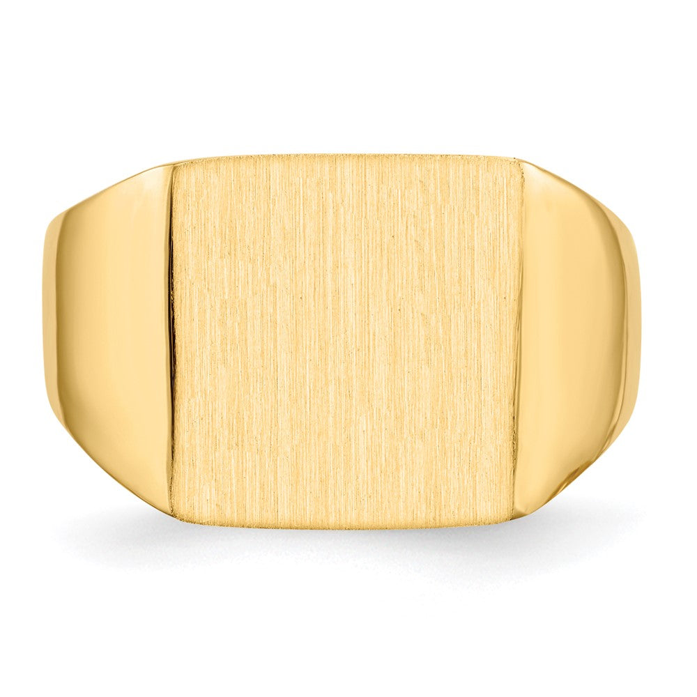 Gold Polished Squared Closed Back Signet Rings