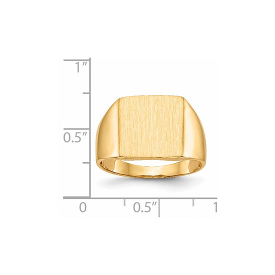 Gold Polished Squared Closed Back Signet Rings