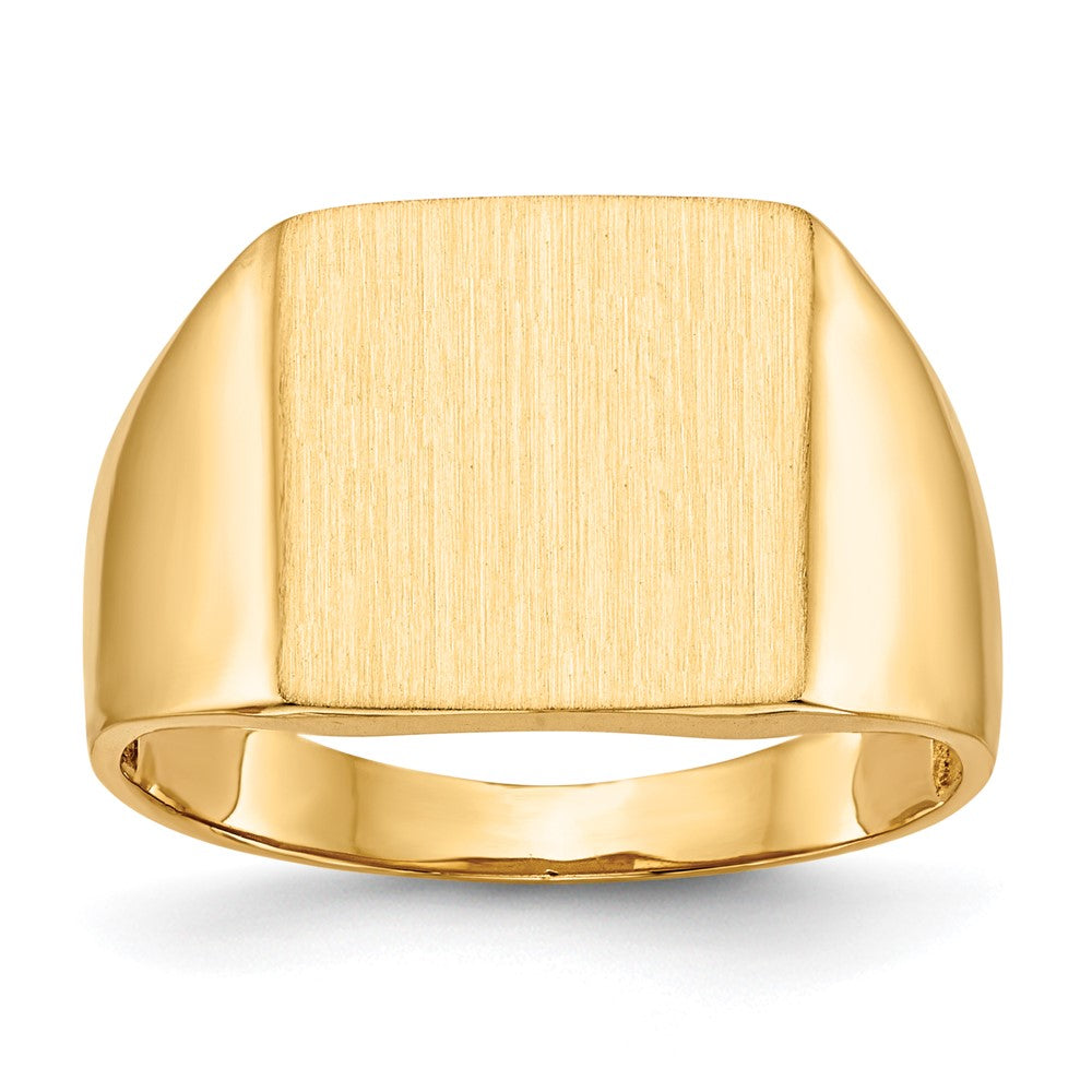 Gold Polished Squared Closed Back Signet Rings