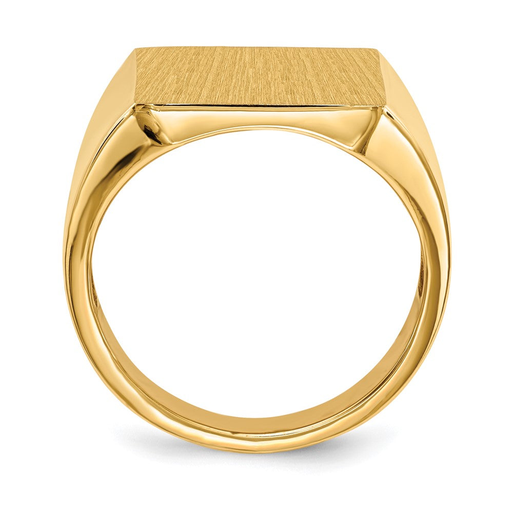 Gold Polished Squared Closed Back Signet Rings