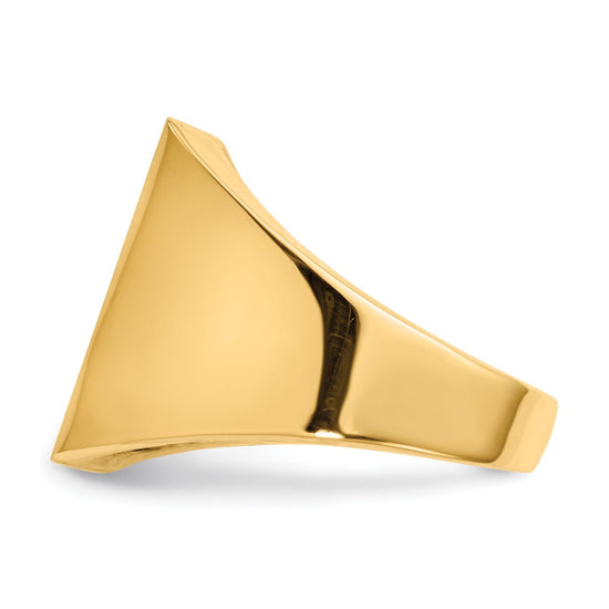 Gold Polished Squared Closed Back Signet Rings