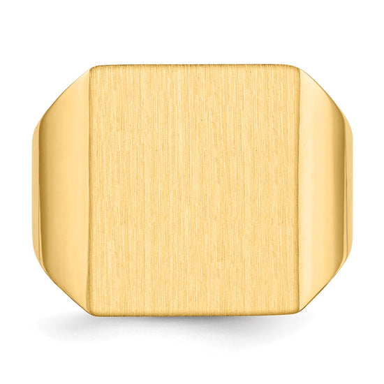 Gold Polished Squared Closed Back Signet Rings