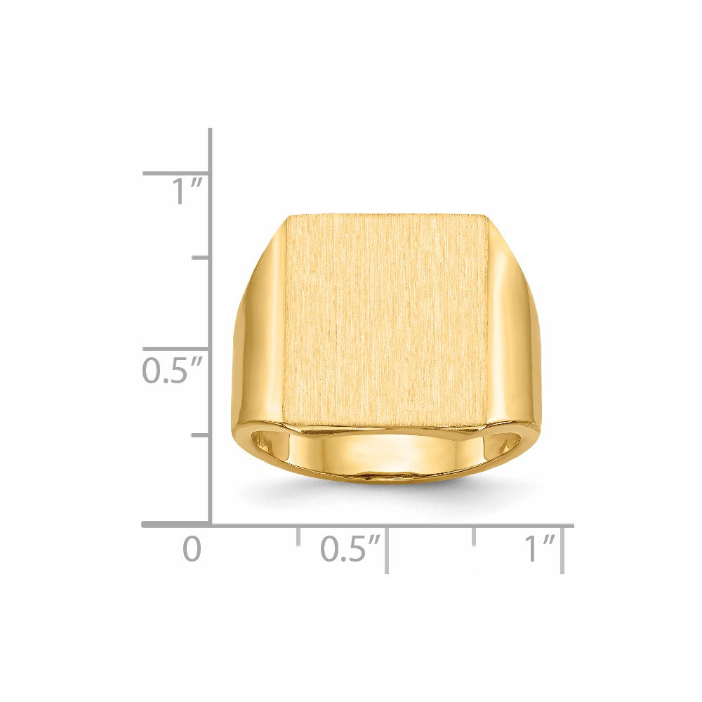 Gold Polished Squared Closed Back Signet Rings