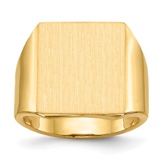 Gold Polished Squared Closed Back Signet Rings