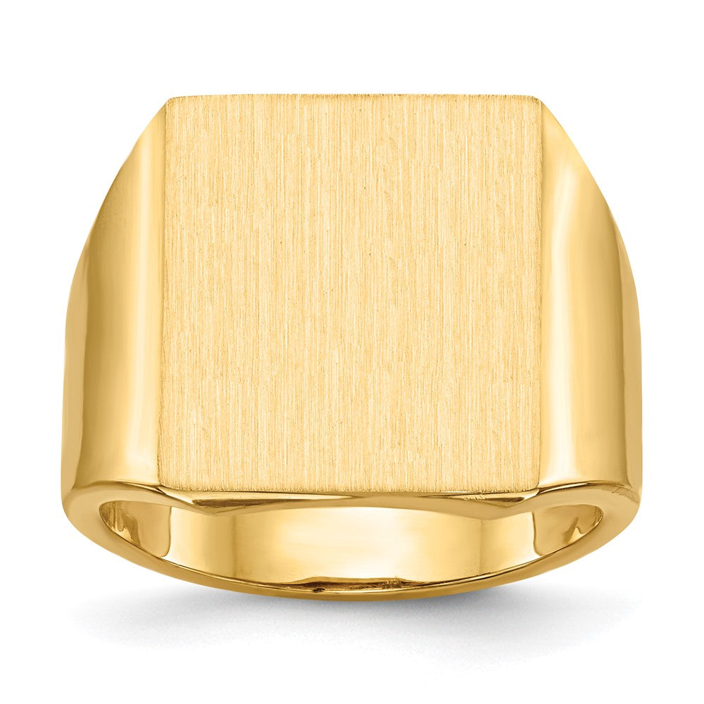 Gold Polished Squared Closed Back Signet Rings