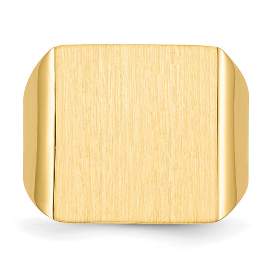Gold Polished Squared Open Back Signet Rings
