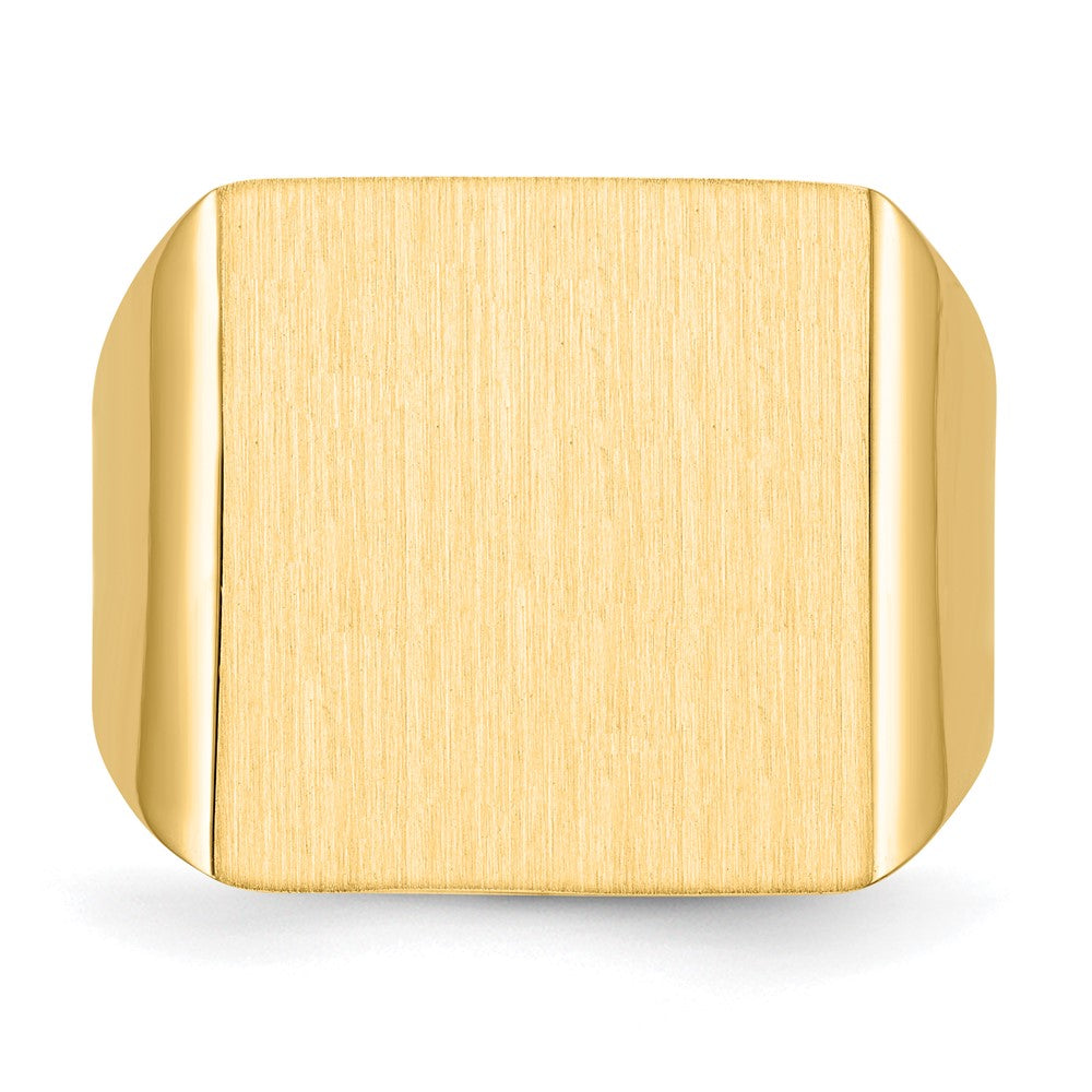 Gold Polished Squared Open Back Signet Rings