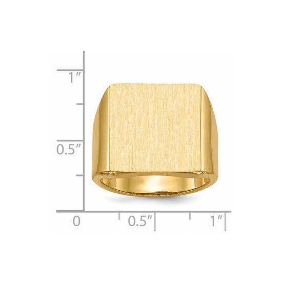 Gold Polished Squared Open Back Signet Rings