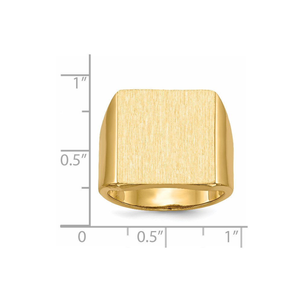 Gold Polished Squared Open Back Signet Rings