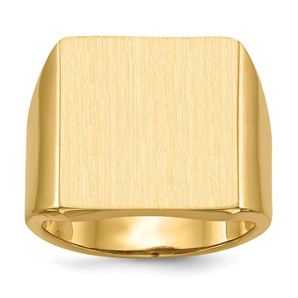 Gold Polished Squared Open Back Signet Rings
