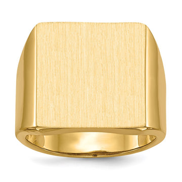 Gold Polished Squared Open Back Signet Rings
