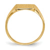Gold Polished Grooved Closed Back Signet Ring