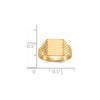 Gold Polished Grooved Closed Back Signet Ring