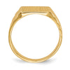 Gold Polished Grooved Closed Back Signet Ring