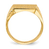 Gold Polished Grooved Closed Back Signet Ring