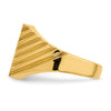 Gold Polished Grooved Closed Back Signet Ring