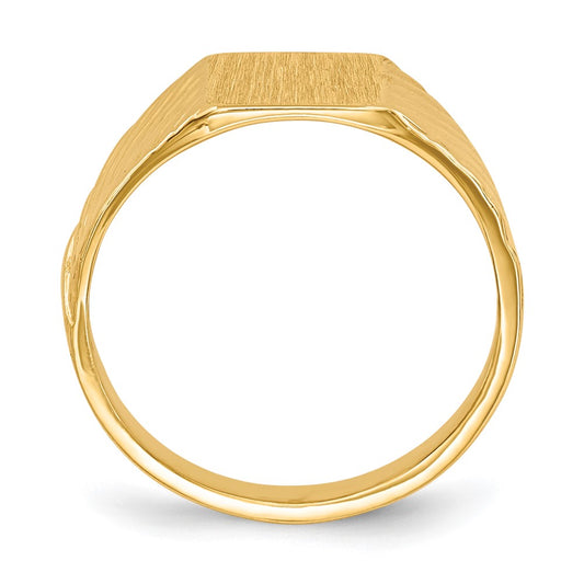 10k 8.5x7.0mm Rectangle Size 4 Open Back Baby / Childs Signet Ring