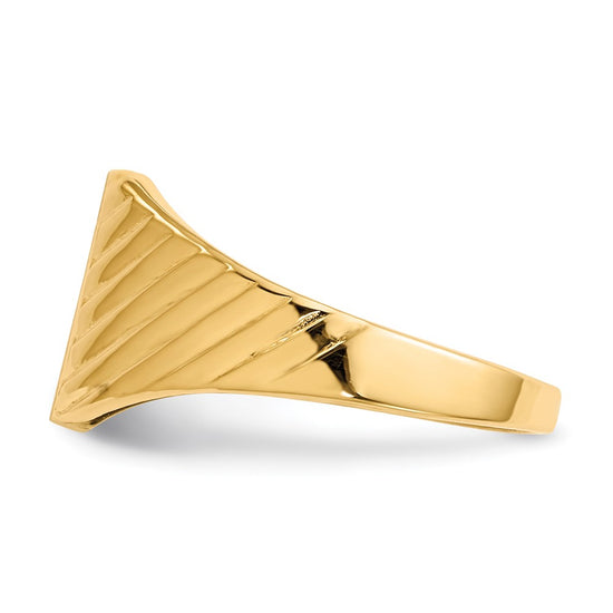 14k 8.0x9.5mm Open Back Signet Ring
