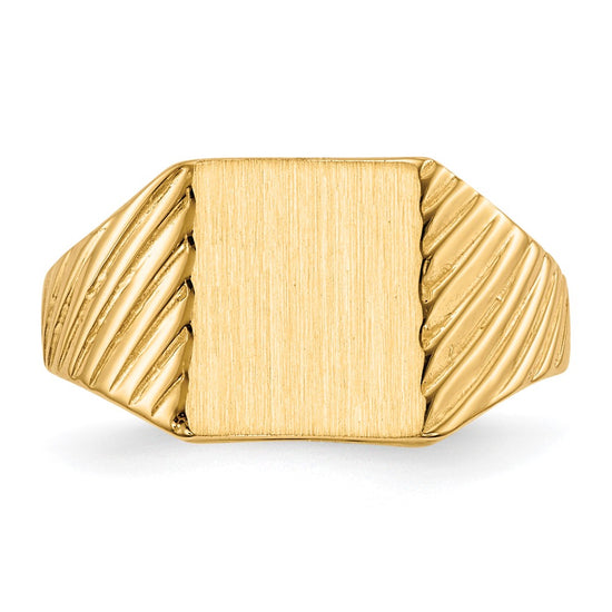 14k 8.0x9.5mm Open Back Signet Ring