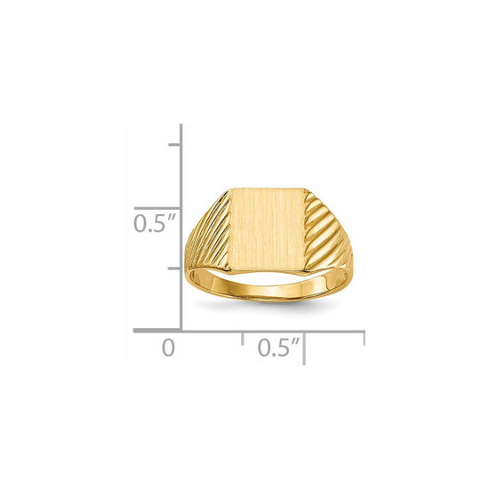 14k 8.0x9.5mm Open Back Signet Ring
