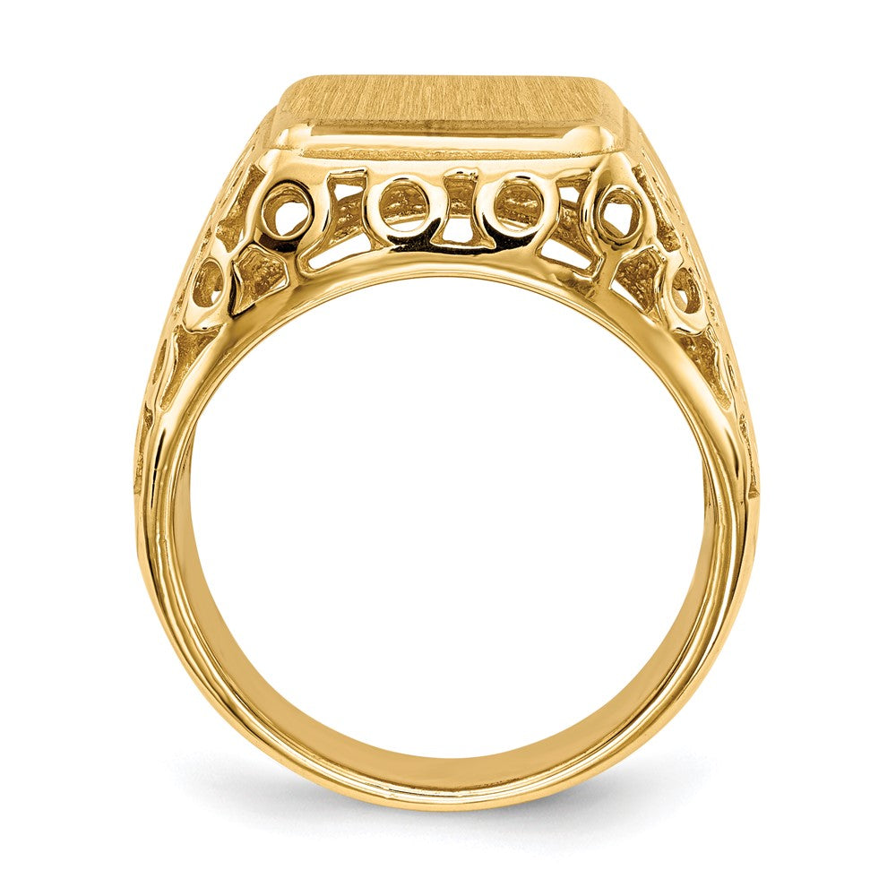 14k 11.5 x 13.5mm Open Back Mens Signet Ring