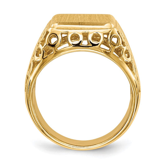 14k 11.5 x 13.5mm Open Back Mens Signet Ring