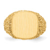 14k 13.5x13.5mm Closed Back Mens Signet Ring