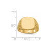 14k 13.5x13.5mm Closed Back Mens Signet Ring