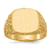 14k 13.5x13.5mm Closed Back Mens Signet Ring