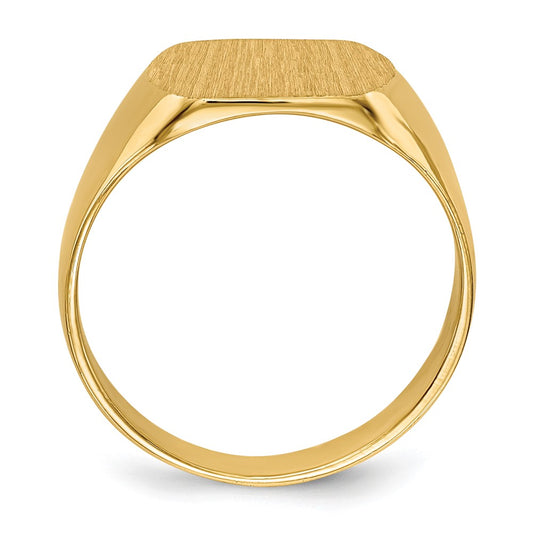 10k 10.5x12.0mm Cushion-shaped Closed Back Signet Ring