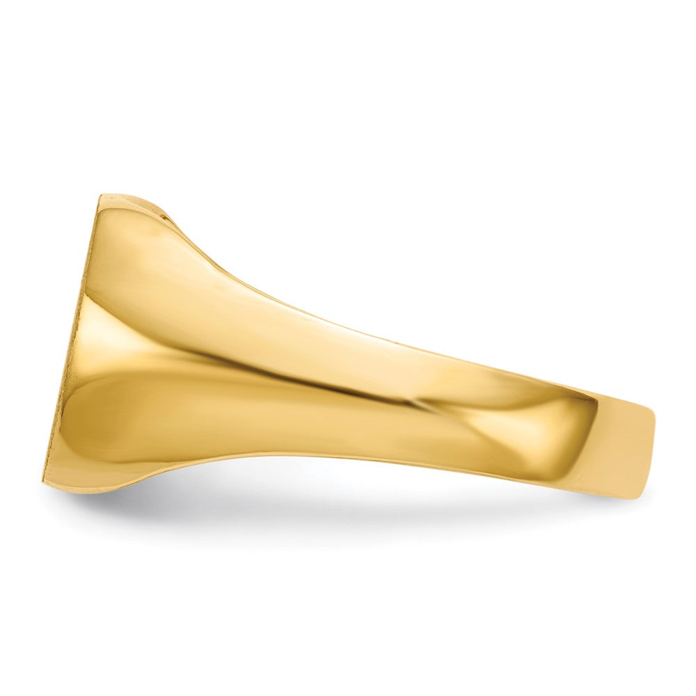 10k 10.5x12.0mm Cushion-shaped Closed Back Signet Ring