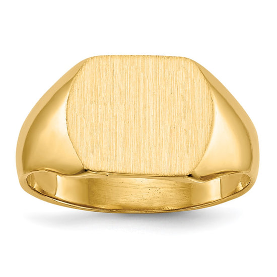 10k 10.5x12.0mm Cushion-shaped Closed Back Signet Ring