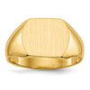 10k 10.5x12.0mm Cushion-shaped Closed Back Signet Ring