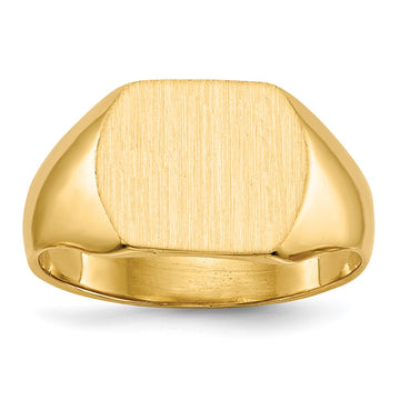 10k 10.5x12.0mm Cushion-shaped Closed Back Signet Ring