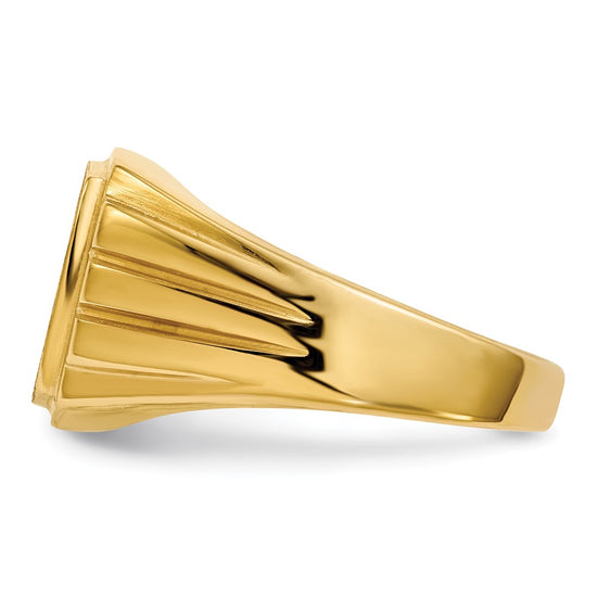 Gold Polished Diamond Signet Ring