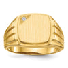 Gold Polished Diamond Signet Ring