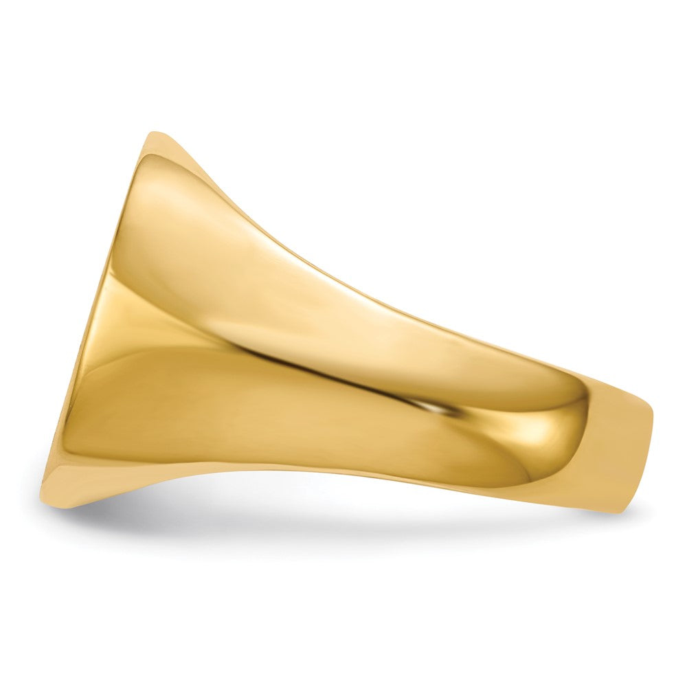 Gold Polished Diamond Signet Ring