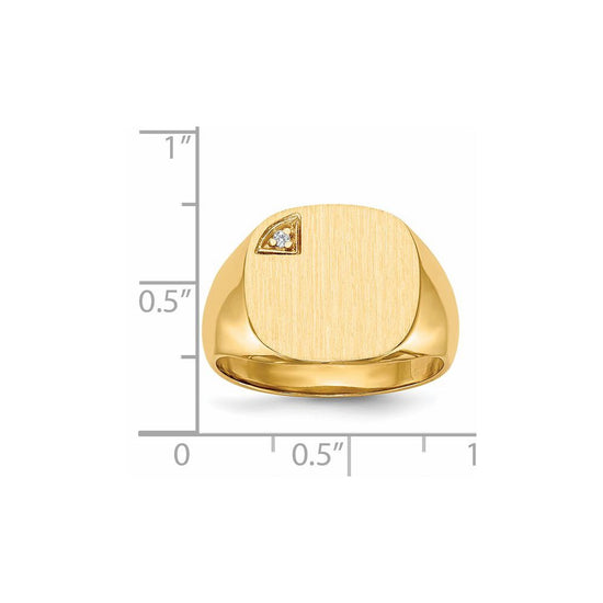 Gold Polished Diamond Signet Ring