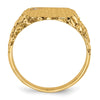 Gold Polished Diamond Nugget Signet Ring